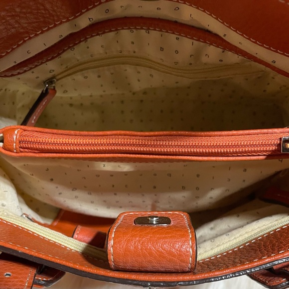Liz Claiborne Dark Orange 3 pocket Satchel -Never used #H-5 - Picture 8 of 9